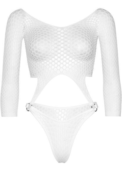 Еротичне боді Leg Avenue Top bodysuit with thong back White SO9150 фото