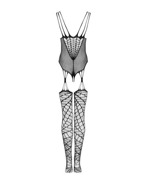 Ажурний бодістокінг під павутину Obsessive Bodystocking G325 black S/M/L, чорний, комбінезон SO7247 фото