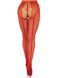 Стрип-колготки Leg Avenue Crotchless Net Tights with Heart Backseam, One Size, червоні, з доступом SX1052 фото 4