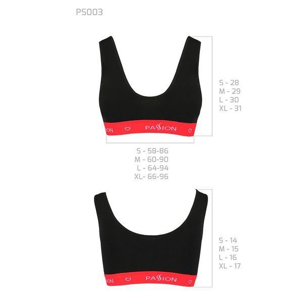 Спортивний топ на широких бретелях Passion PS003 TOP XL, black SO4214 фото