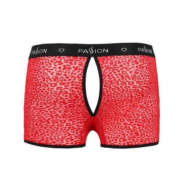 Чоловічі прозорі боксери Passion 046 SHORT PARKER S/M Red, сітка, під леопард SO7610 фото