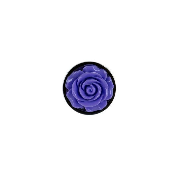 Металева анальна пробка Lux Active з трояндою - Rose Anal Plug - Purple, віброкуля в подарунок SO5573 фото