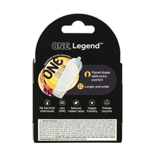 Презервативи ONE Legend Extra Large 3 шт, картонна коробка (м'яте паковання!!!) SX0781-R фото
