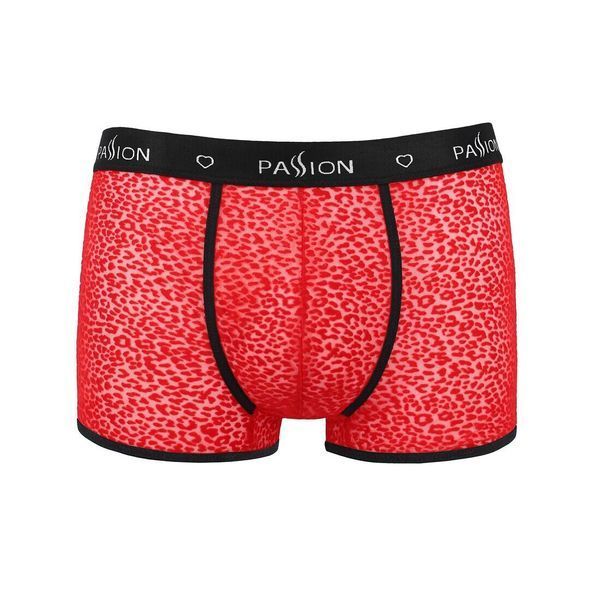 Чоловічі прозорі боксери Passion 046 SHORT PARKER S/M Red, сітка, під леопард SO7610 фото