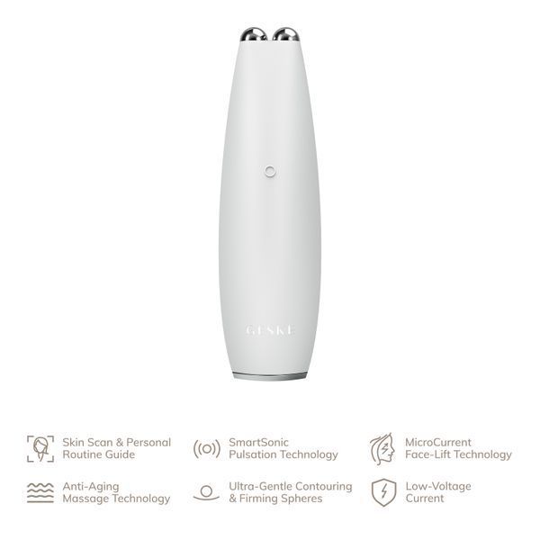 Мікрострумова ручка для підтяжки шкіри обличчя GESKE MicroCurrent Face-Lift Pen 6в1 white HB0128 фото