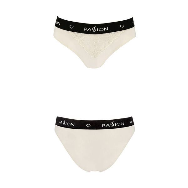 Трусики з широкою гумкою і мереживом Passion PS001 PANTIES M, ecru SO4164 фото