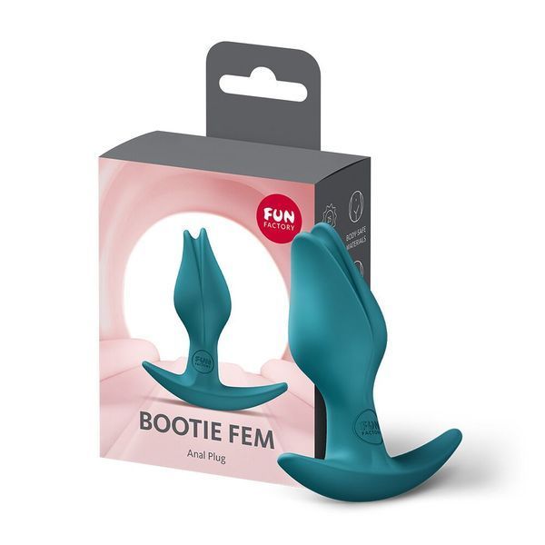 Анальна пробка Fun Factory BOOTIE FEM Bottle Green, у вигляді бутона, діаметр 2,9 см, тонкий обмежувач SX3693 фото