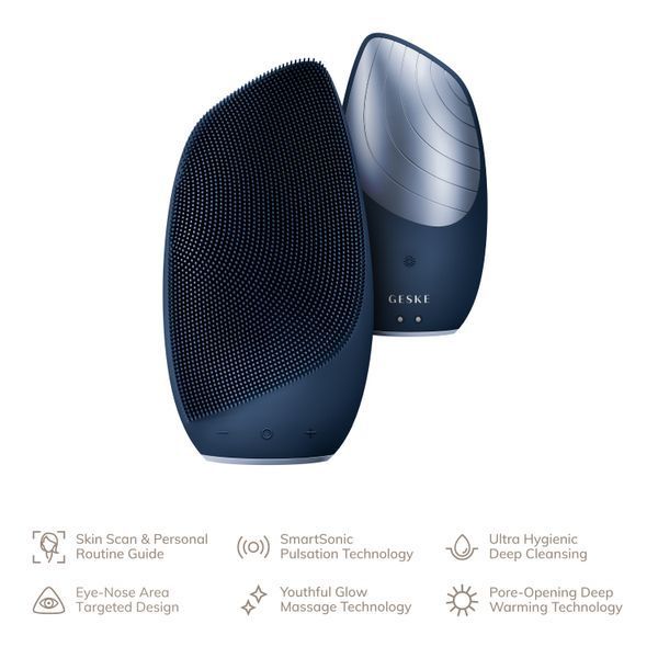 Електронна звукова термо щітка для обличчя GESKE Sonic Thermo Facial Brush 6в1 midnight HB0078 фото