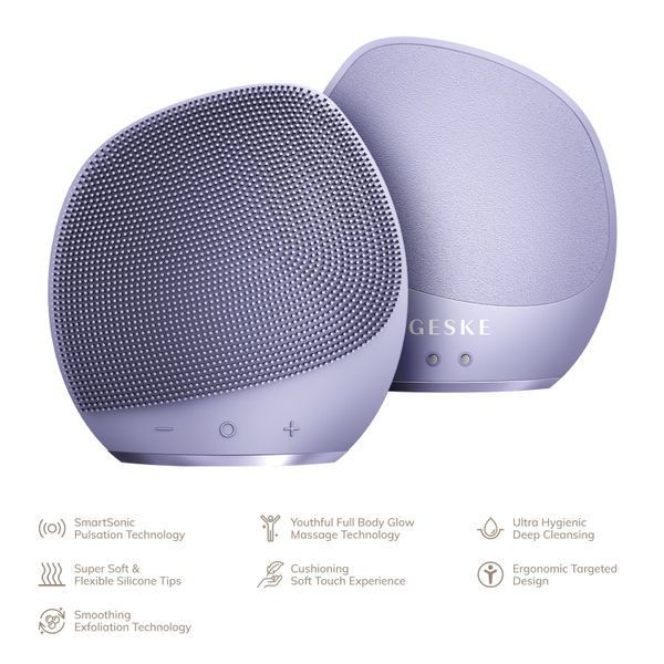 Ультразвукова щітка для тіла та інтенсивний пілінг GESKE Sonic Body Brush&Intensive Exfoliator 7в1 purple HB0358 фото