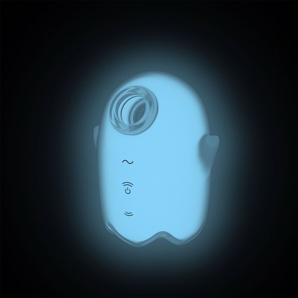 Вакуумний кліторальний стимулятор з вібрацією Satisfyer Glowing Ghost White, світиться в темряві SX0544 фото