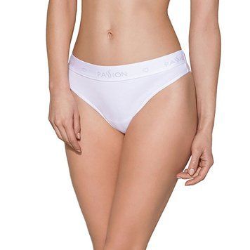 Трусики-бразиліана з бавовни Passion PS005 PANTIES L, white SO4223 фото