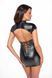 Сукня Noir Handmade F309 Fantasy, XL, black, міні, під латекс, короткий рукав, шнурівка ззаду SX0294 фото 3