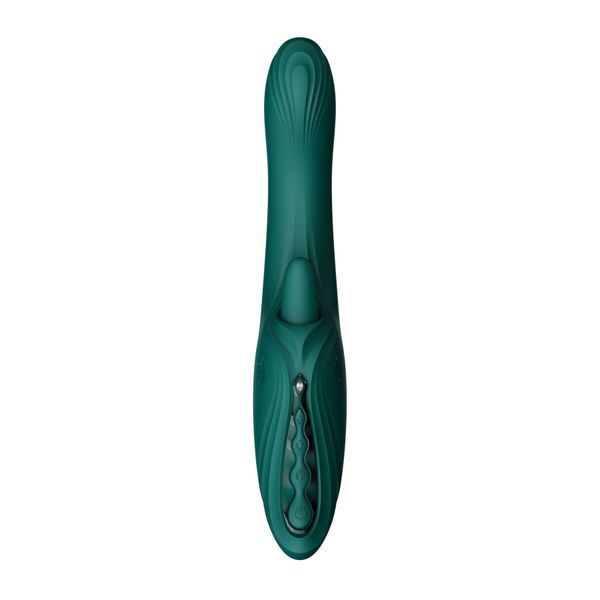 Смарт-вібратор Zalo Ares Turquoise Green, підігрів, 3 мотори, язичок для клітора, стимуляція точки G SX2693 фото