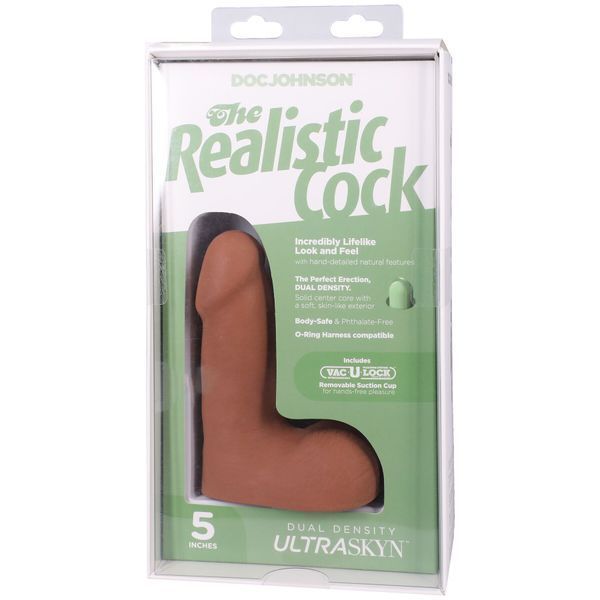 Фалоімітатор Doc Johnson The Realistic Cock ULTRASKYN - 5 Inch with Balls Caramel SX4475 фото