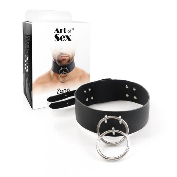 Чоловічий чокер із натуральної шкіри Art of Sex - Zane Collar SO9980 фото