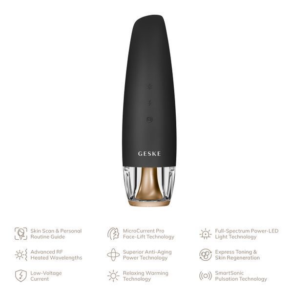Антивіковий LED-випромінювач для відновлення шкіри обличчя GESKE Anti-Aging Skin Renewer 9в1 gray HB0578 фото