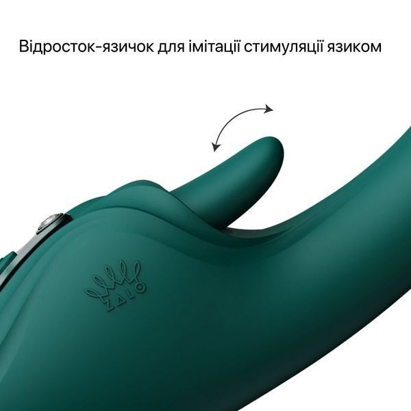 Смарт-вібратор Zalo Ares Turquoise Green, підігрів, 3 мотори, язичок для клітора, стимуляція точки G SX2693 фото