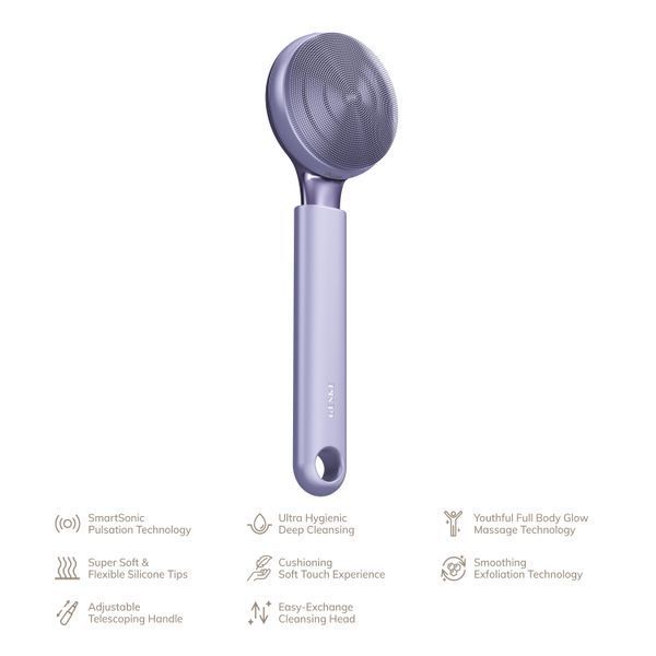 Ультразвукова щітка для всього тіла GESKE Sonic Full-Body Brush&Intensive Exfoliator 8в1 purple HB0380 фото