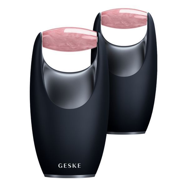 Ролер-масажер для обличчя з рожевим кварцом GESKE SmartAppGuided Rose Quartz Roller 5in1 black HB0645 фото