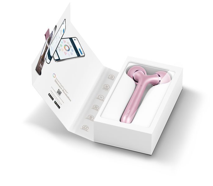 Електронний ультразвуковий ролик для обличчя та тіла GESKE Sonic Facial&Body Roller 4в1 pink HB0037 фото