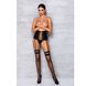 Пояс-корсет з екошкіри Passion CELINE SET L/XL, black, шнурівка, знімні пажі для панчіх, стрінги SO6409 фото 3