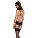 Комплект з відкритим доступом Passion DELIENA SET XXL/XXXL black, ліф, стрінги, пояс для панчіх SO8423 фото 2