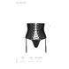 Пояс-корсет з екошкіри Passion CELINE SET L/XL, black, шнурівка, знімні пажі для панчіх, стрінги SO6409 фото 7