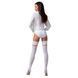 Панчохи Passion ST121 1/2 white на ажурній силіконовій резинці з квітковим орнаментом і вертикальним SO5791 фото 4