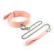 Нашийник з повідцем Liebe Seele Dark Candy Pink Collar with Leash, повідець на карабіні SX1659 фото 1