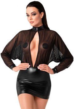 Сукня Noir Handmade F348 Powerwetlook and tulle dress - XXL SX2093 фото