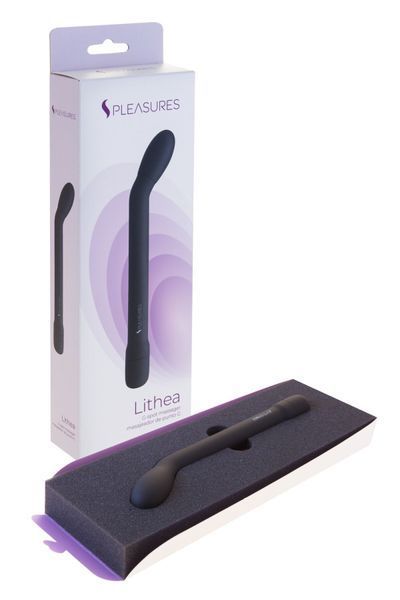 Тонкий вібратор для точки G S Pleasures Lithea Black (м'ята упаковка!!!) SX1601-R фото