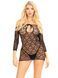 Сукня-сітка з сердечками Leg Avenue Heart net mini dress Black, зав'язки, відкриті плечі, One Size SX1726 фото 1