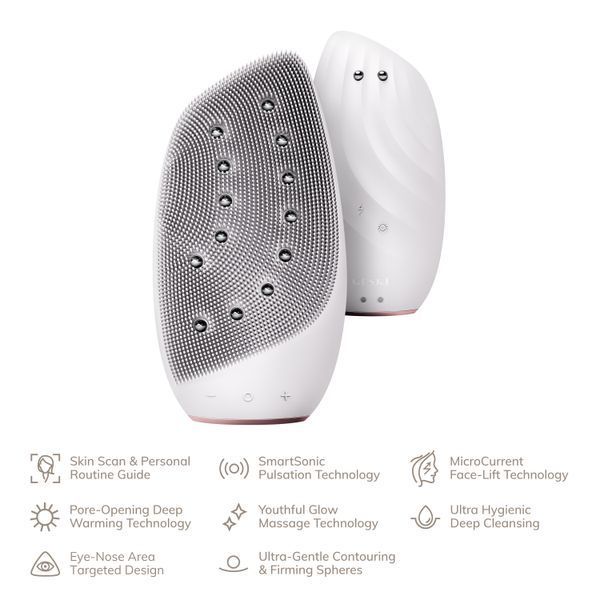 Очищувальна щітка для обличчя GESKE Sonic Thermo Facial Brush&Face-Lifter 8в1 starlight HB0088 фото