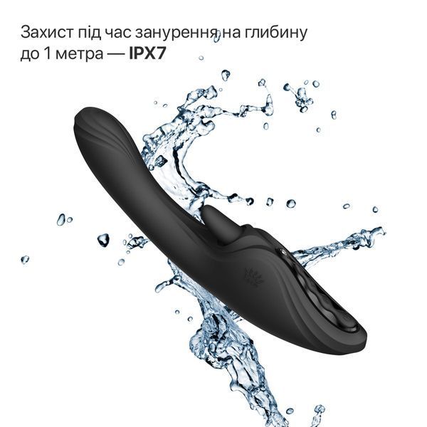 Смарт-вібратор Zalo Ares Obsidian Black, підігрів, 3 мотори, язичок для клітора, стимуляція точки G SX2694 фото