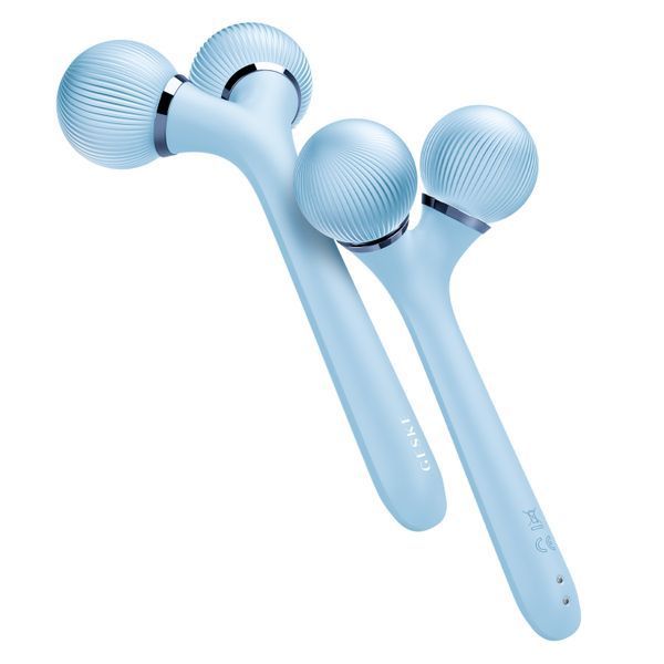 Електронний ультразвуковий ролик для обличчя та тіла GESKE Sonic Facial&Body Roller 4в1 aquamarine HB0038 фото
