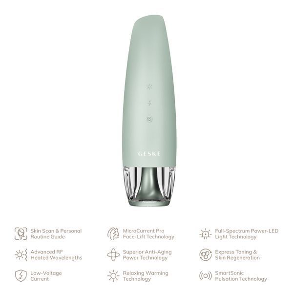 Антивіковий LED-випромінювач для відновлення шкіри обличчя GESKE Anti-Aging Skin Renewer 9в1 green HB0579 фото