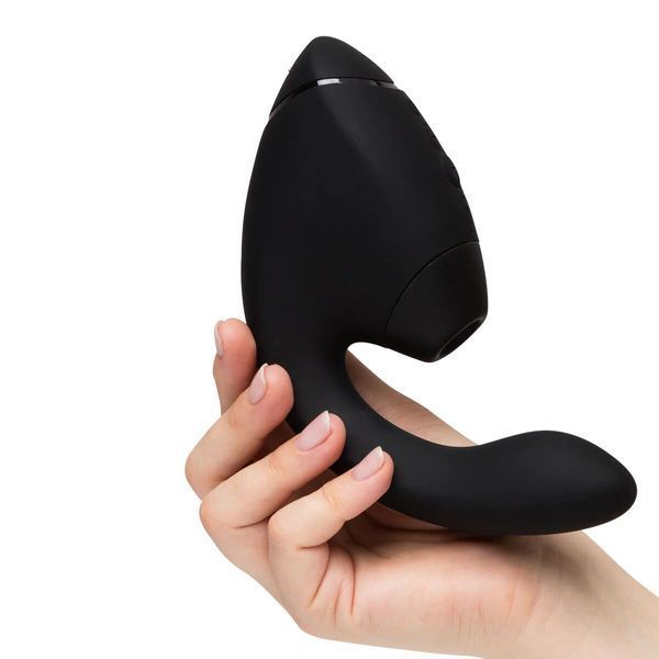 Подвійний вакуумний кліторальний стимулятор з вібрацією Womanizer Next Duo - Black SX3866 фото
