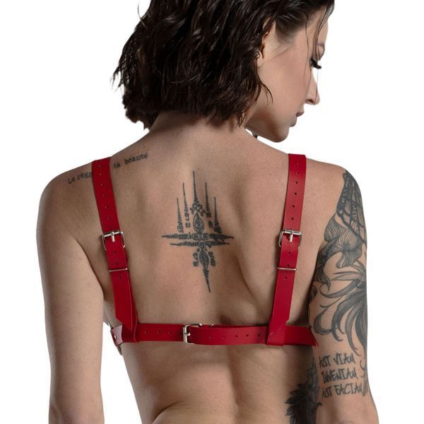 Ліф з натуральної шкіри Feral Feelings - Bikini Top Red SO9422 фото