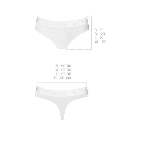 Трусики-бразиліана з бавовни Passion PS005 PANTIES M, white SO4224 фото