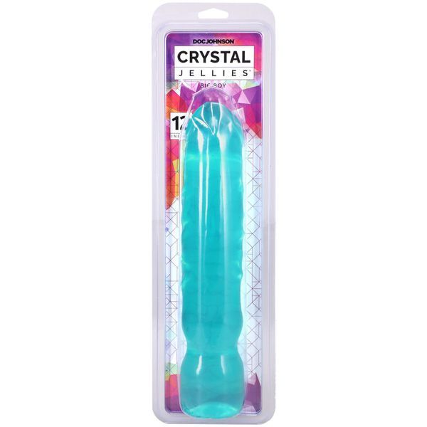 Фалоімітатор Doc Johnson Crystal Jellies - 12 Inch Big Boy - Teal SX4426 фото