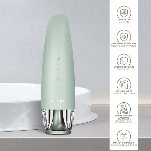 Антивіковий LED-випромінювач для відновлення шкіри обличчя GESKE Anti-Aging Skin Renewer 9в1 green HB0579 фото