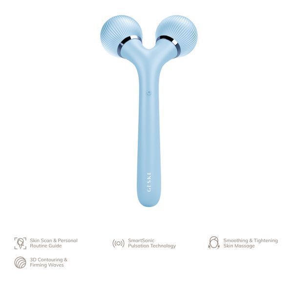 Електронний ультразвуковий ролик для обличчя та тіла GESKE Sonic Facial&Body Roller 4в1 aquamarine HB0038 фото