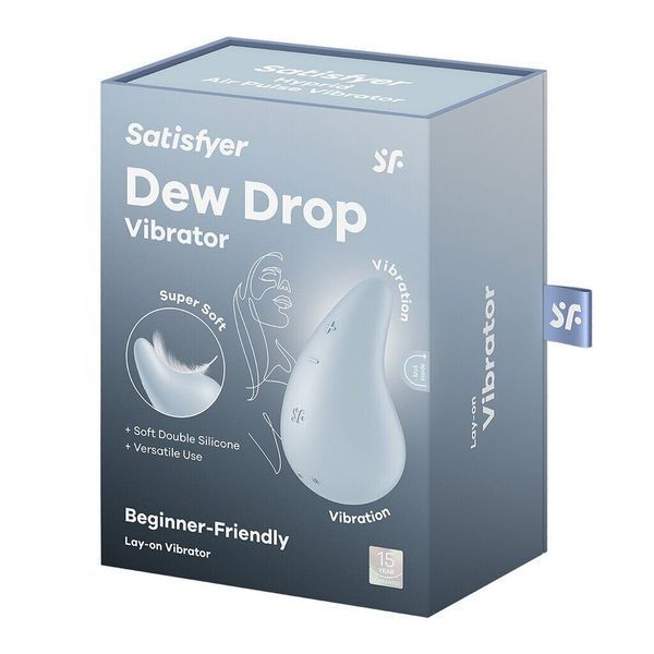 Вібратор для зовнішньої стимуляції Satisfyer Dew Drop Blue, 2 мотори, 12 режимів, м&rsquo;який корпус SX1211 фото