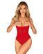 Боді з доступом Obsessive Ingridia crotchless teddy XS/S, червоне, відкриті груди SO9025 фото 1
