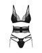 Комплект Obsessive Lobellis 3-pcs set, XS/S, чорний, ліф з м&rsquo;якою чашкою, стрінги, пояс для панчіх SX1017 фото 3