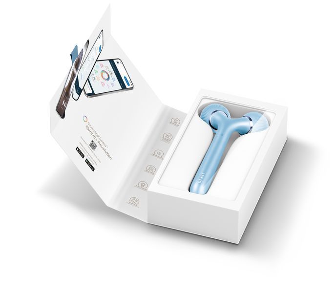 Електронний ультразвуковий ролик для обличчя та тіла GESKE Sonic Facial&Body Roller 4в1 aquamarine HB0038 фото
