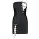 Мінісукня з екошкіри Passion CELINE CHEMISE 4XL/5XL, black, шнурівка, трусики в комплекті SO7061 фото 3