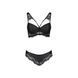 Комплект з еко-шкіри та мережива Passion LOONA SET L/XL, black, бра і трусики SO5361 фото 5