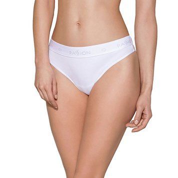 Трусики-бразиліана з бавовни Passion PS005 PANTIES S, white SO4225 фото