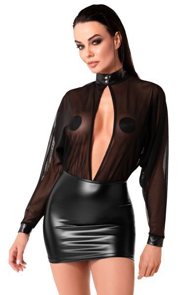 Сукня Noir Handmade F348 Powerwetlook and tulle dress - 4XL SX2095 фото